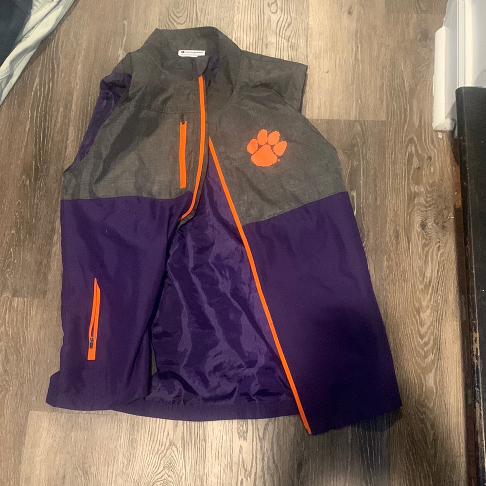 Clemson tigers champion full zip windbreaker vest